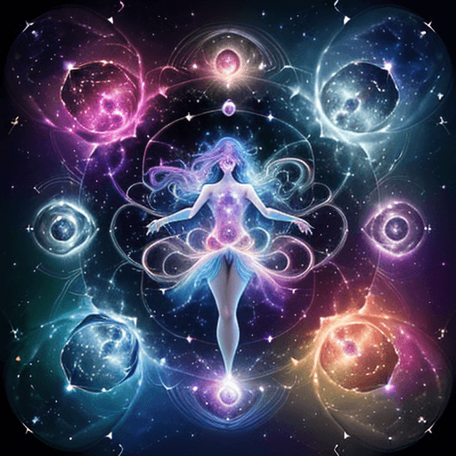 AI generated: Imagine and detail very clearly in a magical style: the exciting rebirth of a female energetic being...