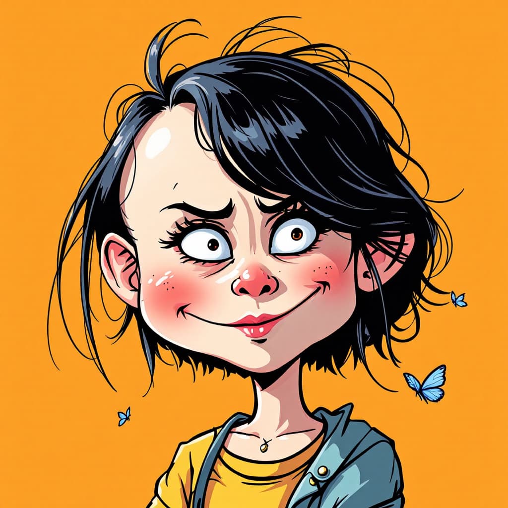 AI generated: caricature illustration, children's comic book character, hilariously exaggerated features --ar 1:2 ...