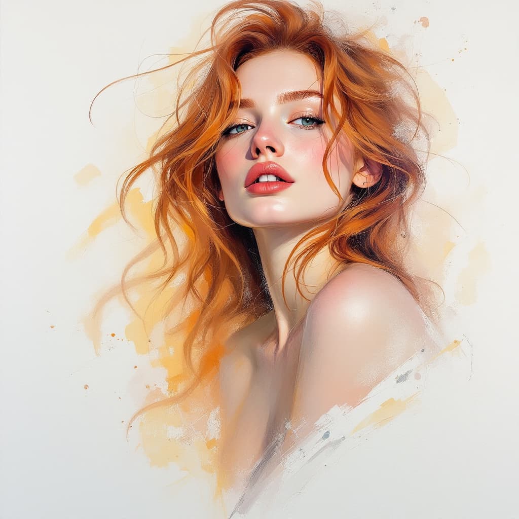 AI generated: (incomplete painting), white background, oil painting with visible impressionistic strokes of a beau...