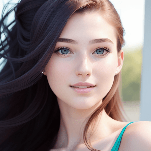 AI generated: Detailed portrait (stunning 18 year old woman:1.4), perfect face, (long hair), (pores:1.2), sharp de...