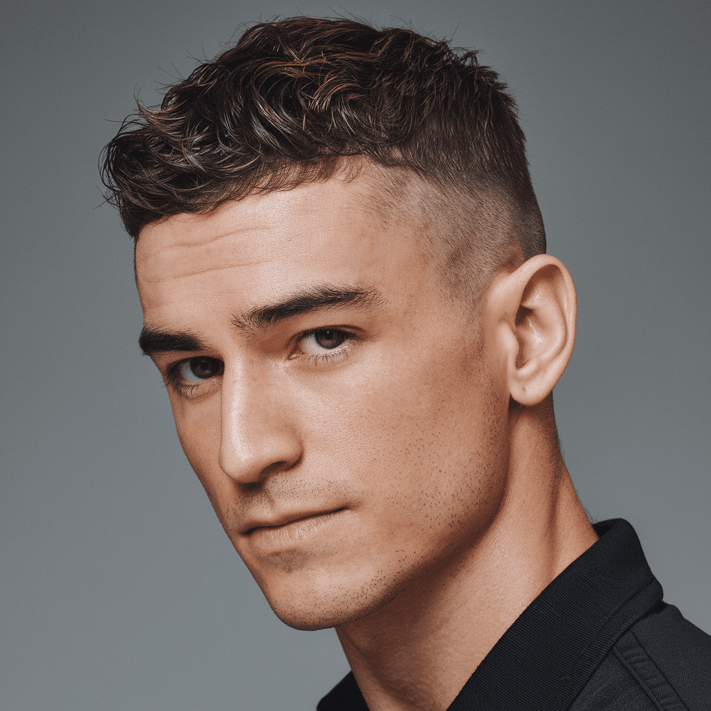 AI generated: A young adult with an attractive appearance, fair skin and defined masculine features, along with a ...