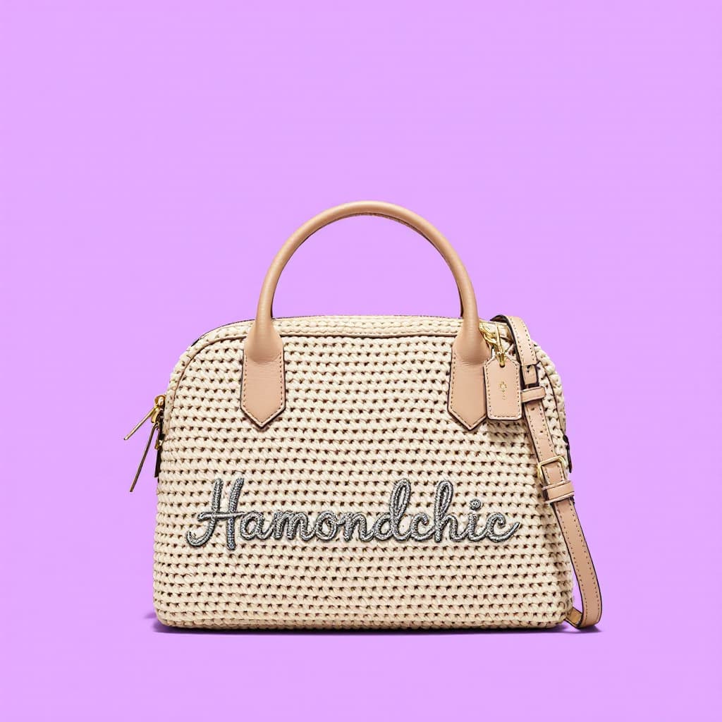 AI generated: Prompt : Un sac élégant et sophistiqué, fait main au crochet, avec un design raffiné et une texture ...