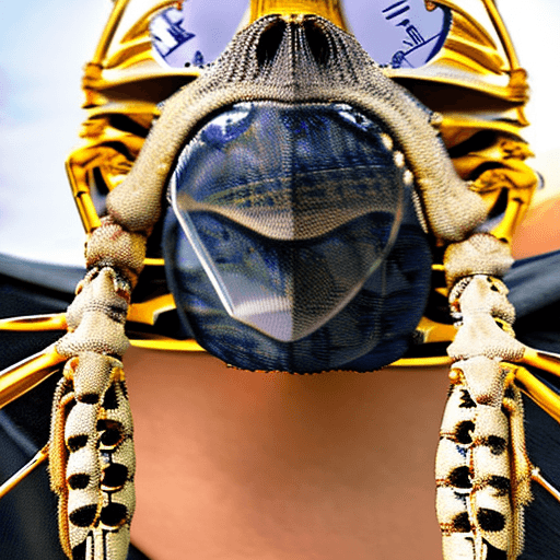 AI generated: Face hugger from the movie Aliens but as a luxury Face Mask for the company Louis Vuitto, profession...