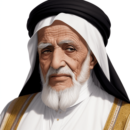 AI generated: a wise old ARABIC NOT  FROM THE GULF man with ,portrait,white background