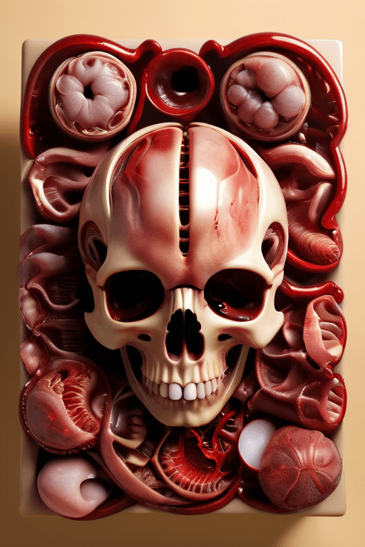 AI generated: photo of a pile of nanoscopic severed body parts, creatures, packed tightly, fill frame, wide-angle,...