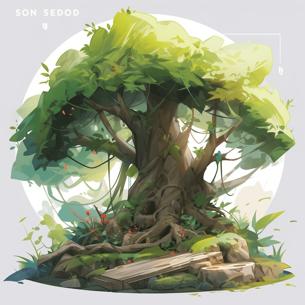 AI generated: An icon design, 3D, nature icon, tree, soft light, peaceful feeling, earthy colors, natural colors, ...