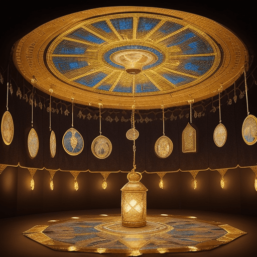 AI generated: User
Picture a Byzantine mosaic studio, suspended between heaven and earth. Artisans in richly color...
