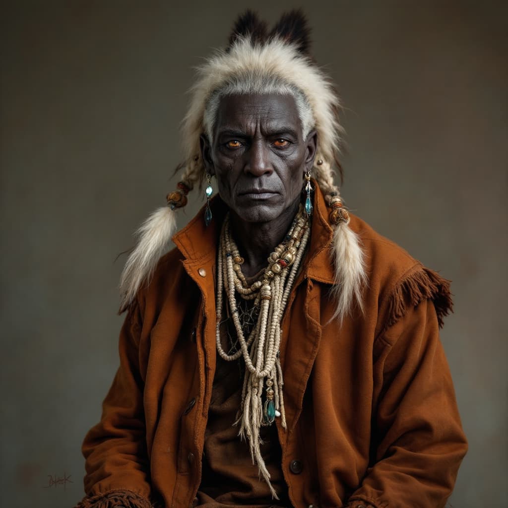 AI generated: Dark skin Paiute-clothed