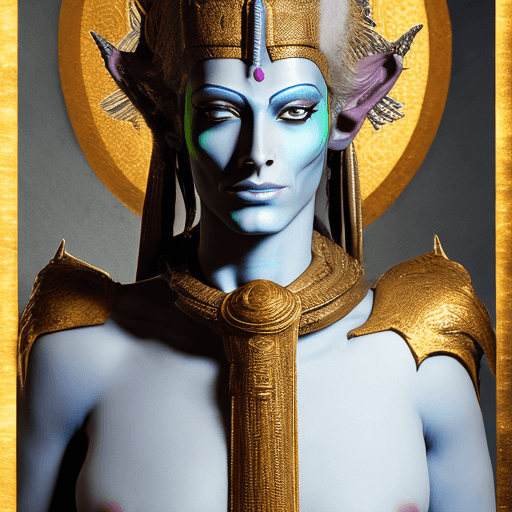 AI generated: High resolution photography of an androgynous deity named Naelsash, The Exalted One