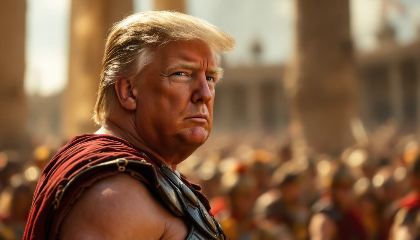 AI generated: trump is gladiator 