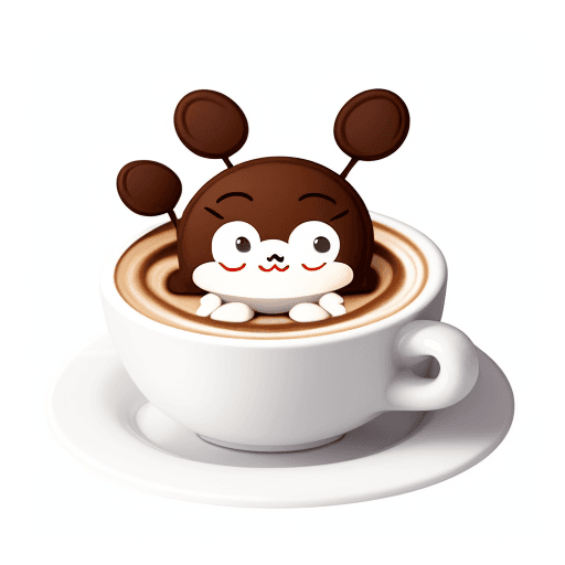 AI generated: cartoon coffe, cute, 2D, white background
