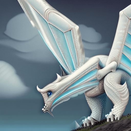 AI generated: white clouded dragon wallpaper the fantasy, in the style of fang lijun, gray and cyan, filip hodas, ...
