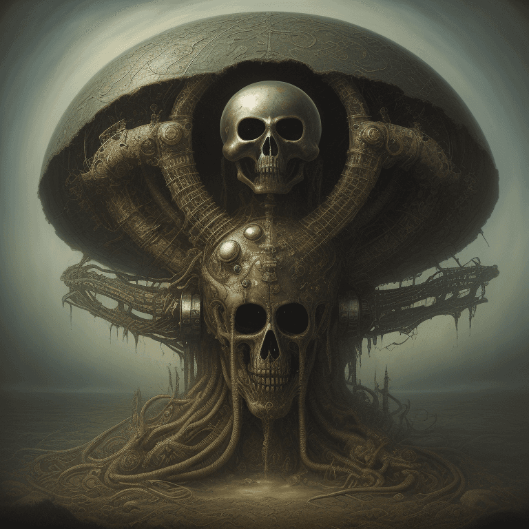 AI generated: music Album cover picture, surreal art, oil picture, heavy metal