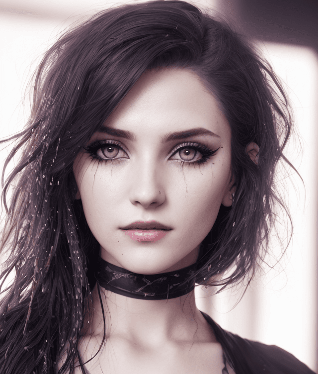 AI generated: {Jeanette Voerman} 18 y.o. , vampire the masquerade bloodlines, [ (smeared mascara:1.2) : goth makeu...