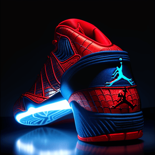 AI generated: spiderman wearing adidas air jordan --s 250 --uplight