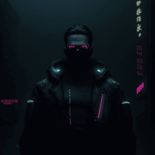 AI generated: cinematic, candid shot, cast in the moody ambiance of darkness with deep fog and neon lights, hyper ...