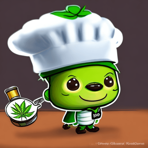 AI generated: Design an adorable, anthropomorphic chibbi cannabis_item mascot to represent a cannabis club, featur...