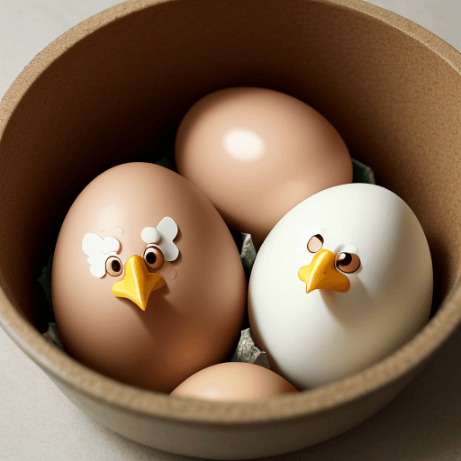 AI generated: Chicken sitting in eggs