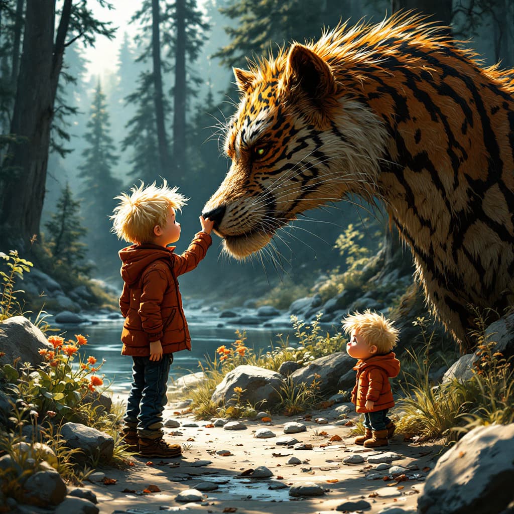 AI generated: calvin and hobbes as real as possible