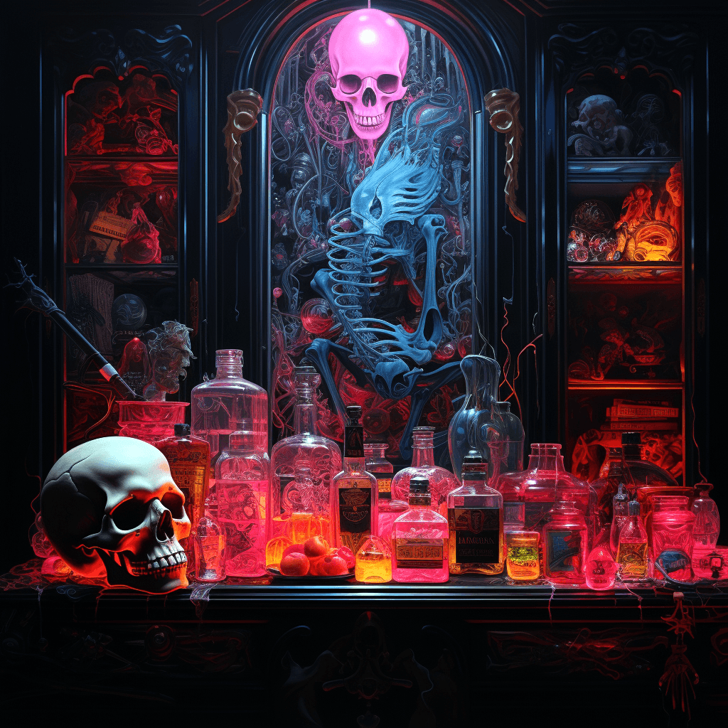 AI generated: black atmosphere, made of neon, le petit death, spirit, Masterpiece, Art, Sophisticated, Precious, p...