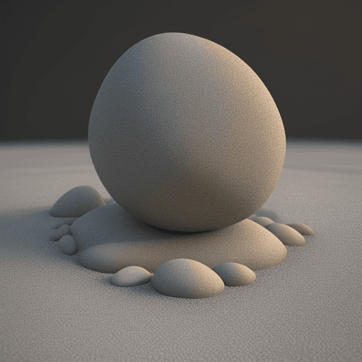 AI generated: 3d render of stones rolling down a hill