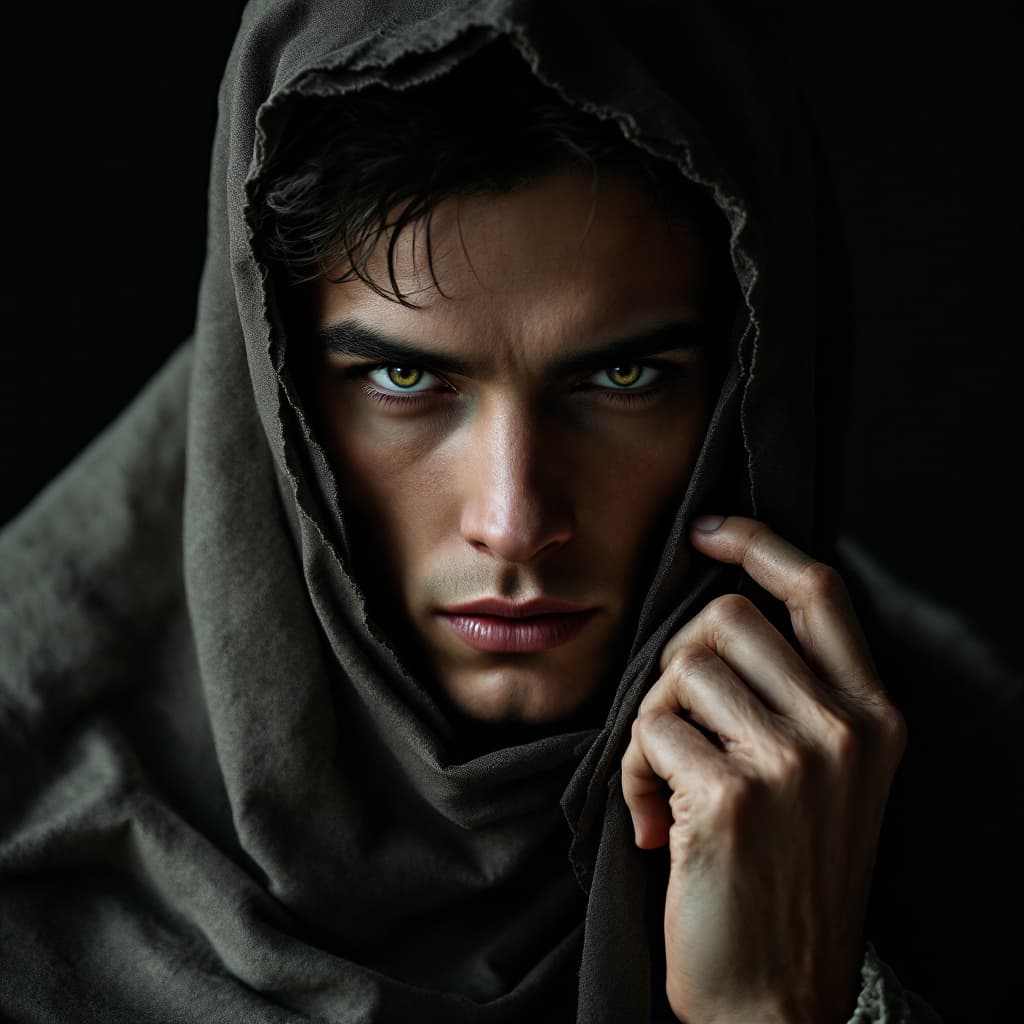 AI generated: A mysterious figure slowly removes a dark, skeletal mask, revealing a striking human face underneath...