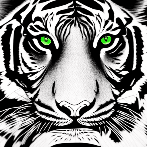 AI generated: Tiger, line, drawn by hand