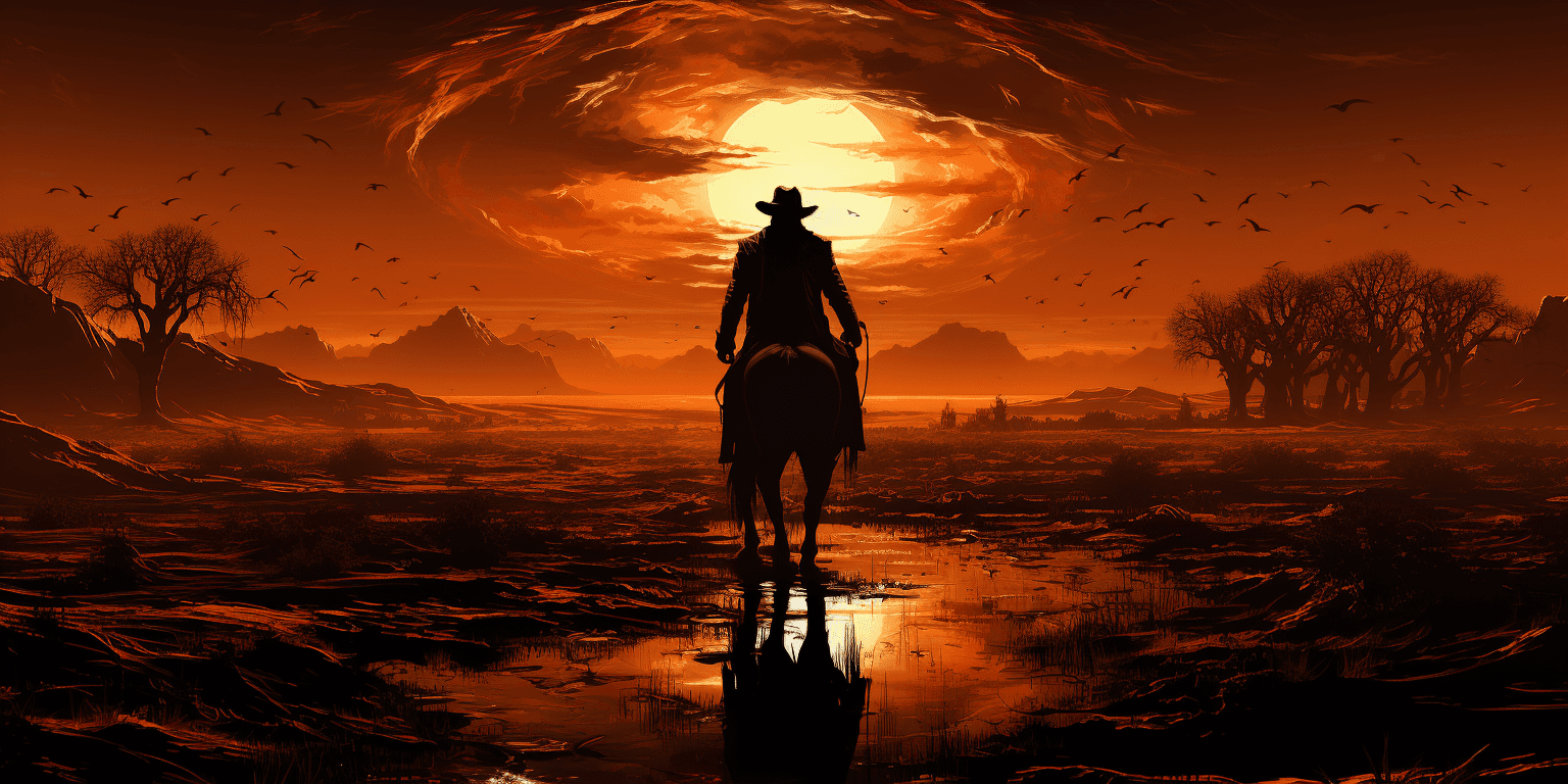 AI generated: horseman of the Apocalypse - War, depicting War in vivid detail, his face reflecting a fiery rage, t...