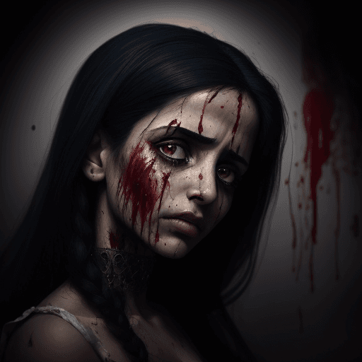 AI generated: A gorgeous portrait of a Libyan woman who has lost everything. Her pain is shown with intricate deta...
