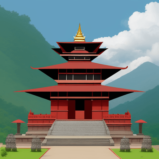 AI generated: illustration nepali temple