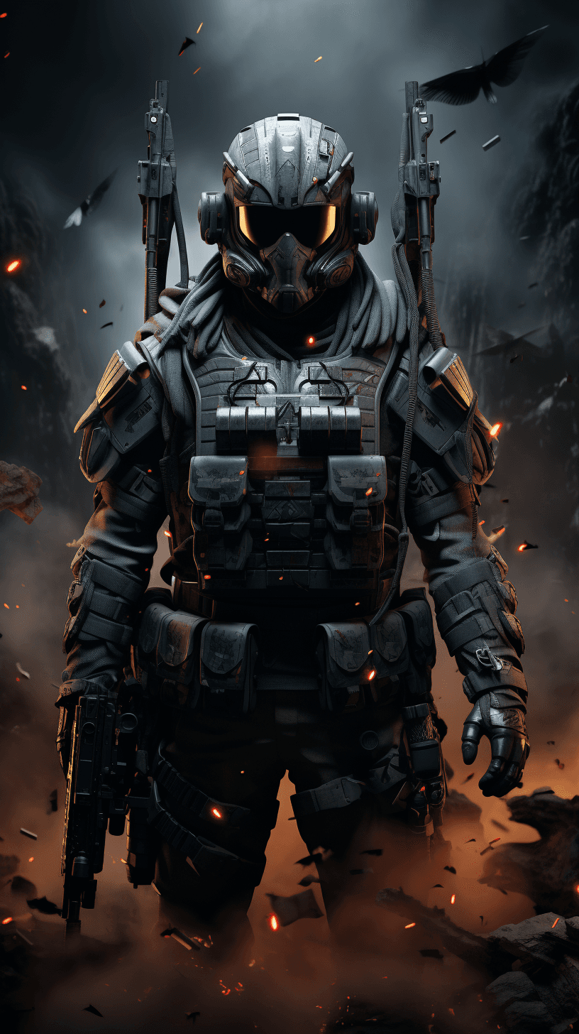 AI generated: call of duty blacklist games, in the style of mosscore, ironical, , gossamer fabrics --ar 9:16 --s 7...