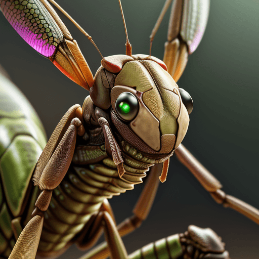 AI generated: Large scale mantis warrior termite, professional portrait, hyper-realistic, super detailed photo tak...