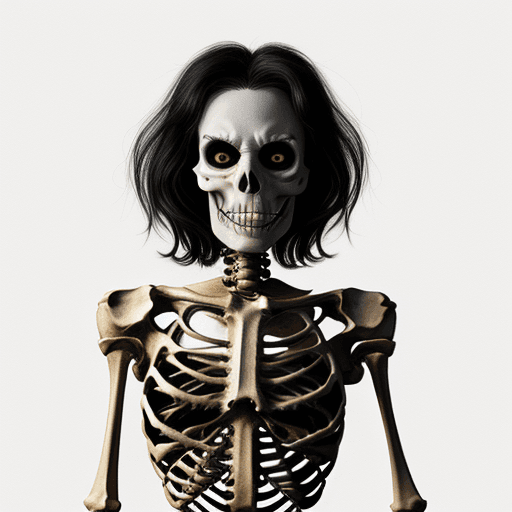AI generated: Halloween skeleton in the style of artgerm, tim burton, quentin tarentino