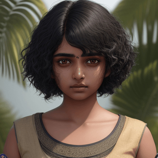 AI generated: short 18 year old indian girl with messy short curly black hair in a bob cut, best quality, hyperdet...