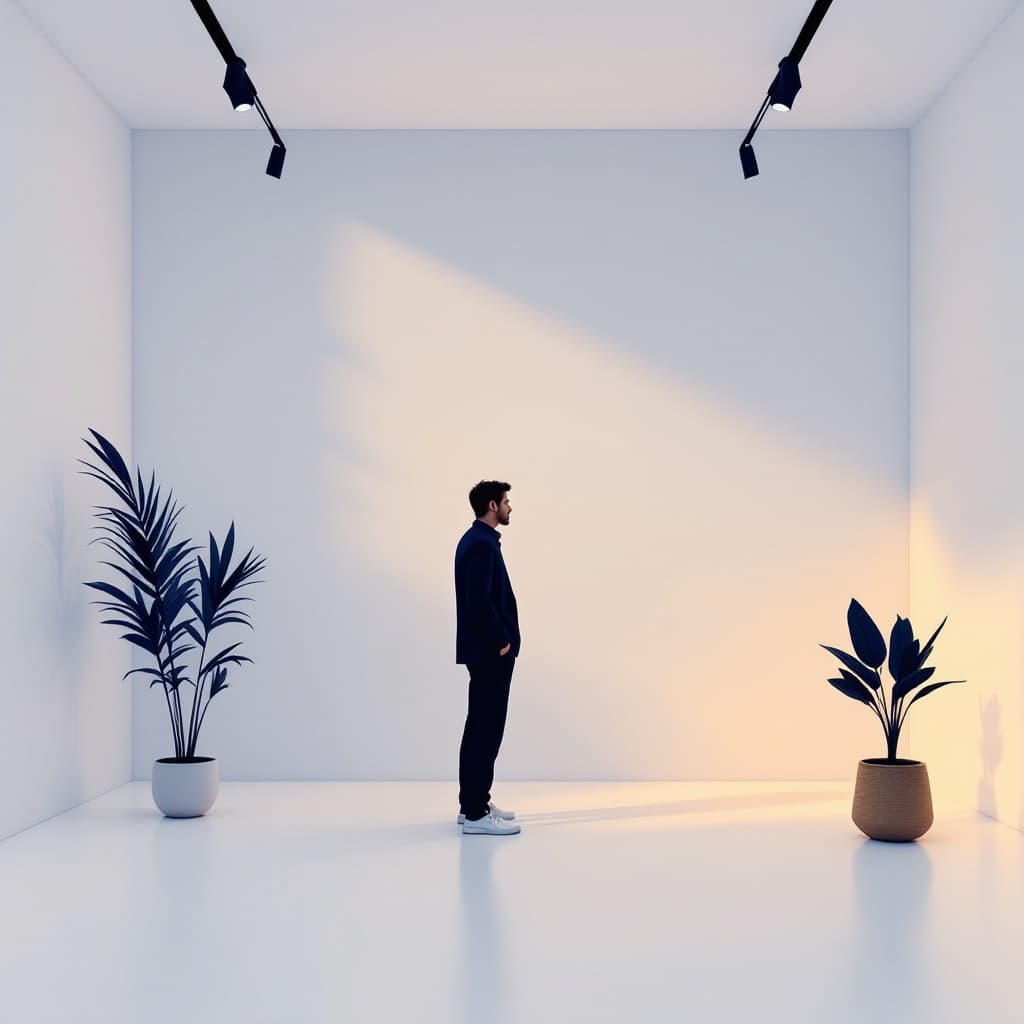 AI generated: contemporary, minimalist, wide, one subject, centered, digital illustration, wide angle, head-on, lo...