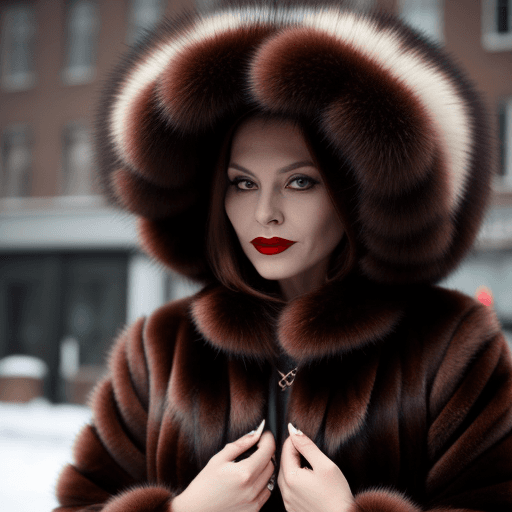 AI generated: a evil woman wearing a fur coat