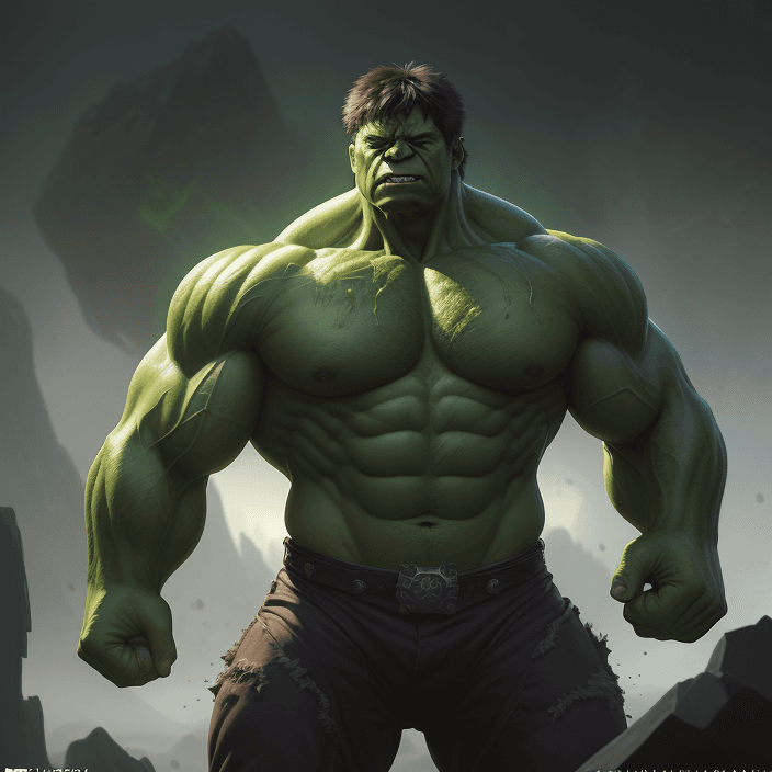 AI generated: the hulk starring, epic professional digital art, best on artstation, cgsociety, wlop, behance, pixi...
