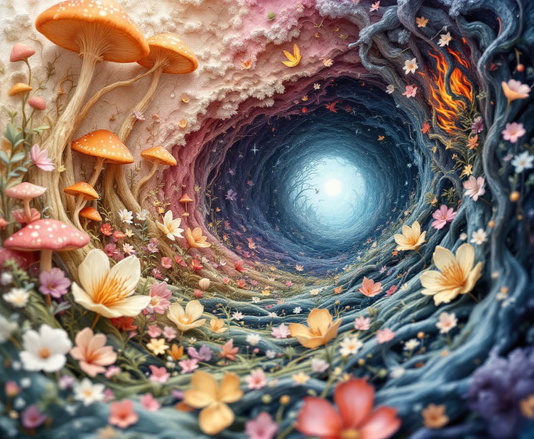 AI generated: Style and type: Abstract Nature color sketch. Layout: Close-up shot with a shallow depth of field. S...