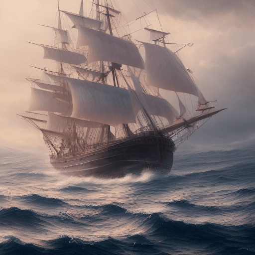 AI generated: Photo of a ultra realistic sailing ship, dramatic light, pale sunrise, cinematic lighting, battered,...
