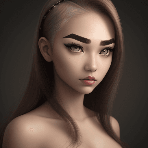 AI generated: Super Realistic Beautiful girl with Fokus on Eyebrows 