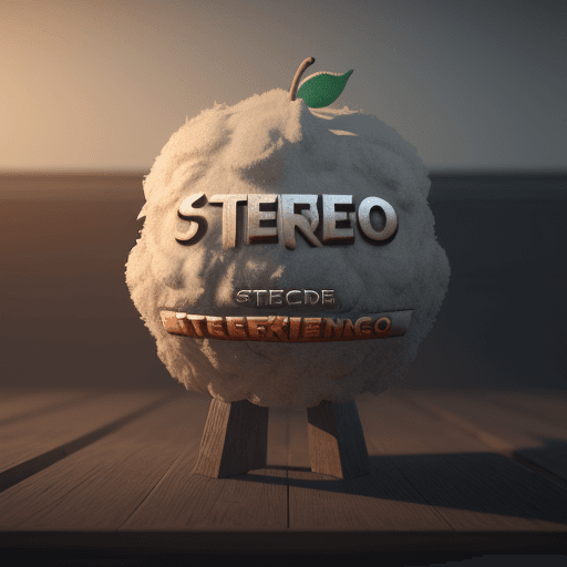AI generated: The word STEERCO made of apple texture, a fluffy 3D, blender and unreal engine, high quality, volume...