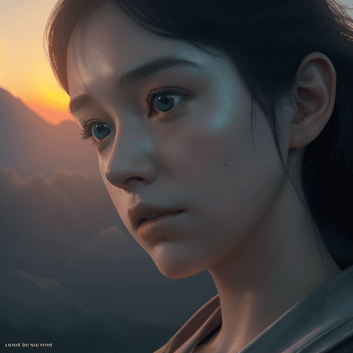 AI generated: Photo of a ultra realistic sunrising with a father and her 12 years ol daughter, dramatic light, pal...