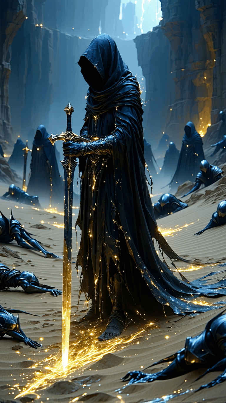AI generated: 

5. Five of Swords – The Cost of Victory

A lone figure stands on a battlefield of warped, shifting...