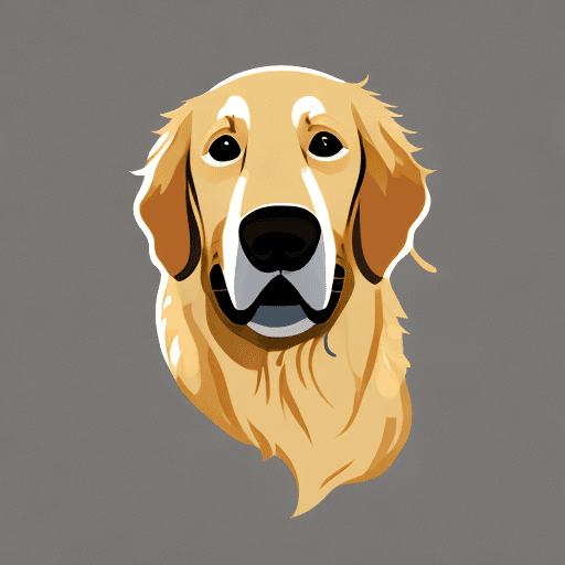 AI generated: realistic full body of golden retriever flat design