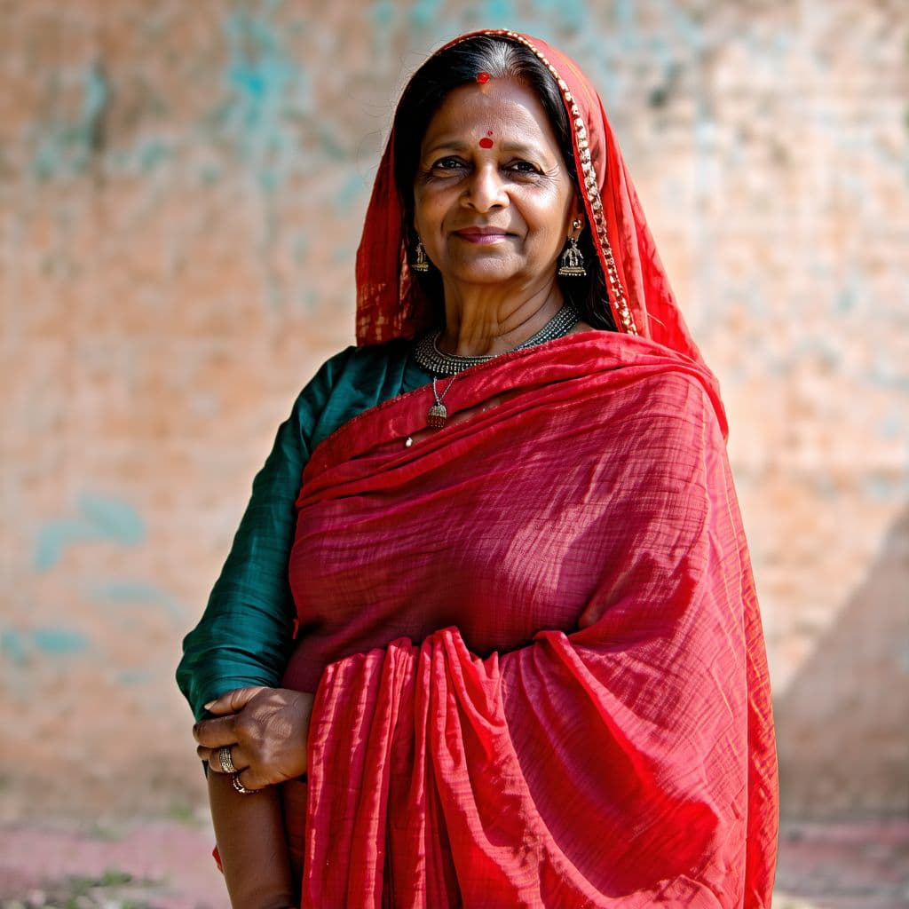 AI generated: Indian woman in saree hyperreal
