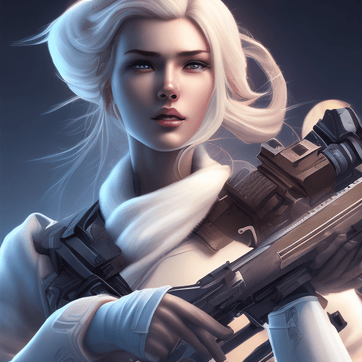 AI generated: an image of an animation character holding a gun, in the style of womancore, comic art, realistic oi...