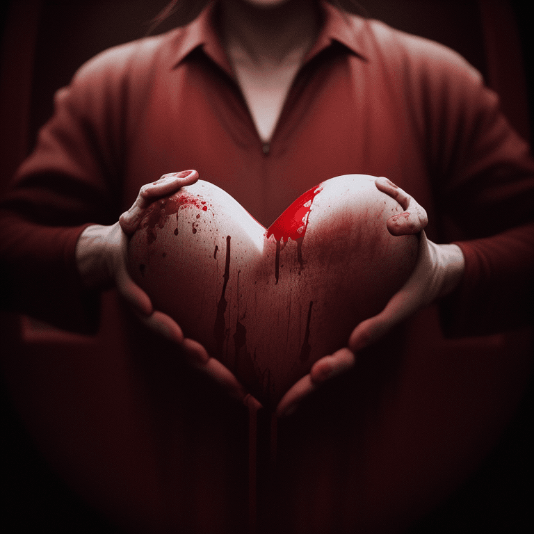 AI generated: heart, blood, photographic cinematic