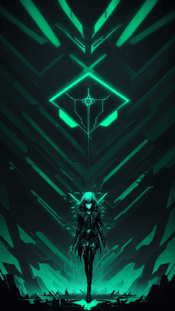 AI generated: digital art by zacharlta, in the style of green and cyan, angelcore, poster art, crowcore, depicts r...