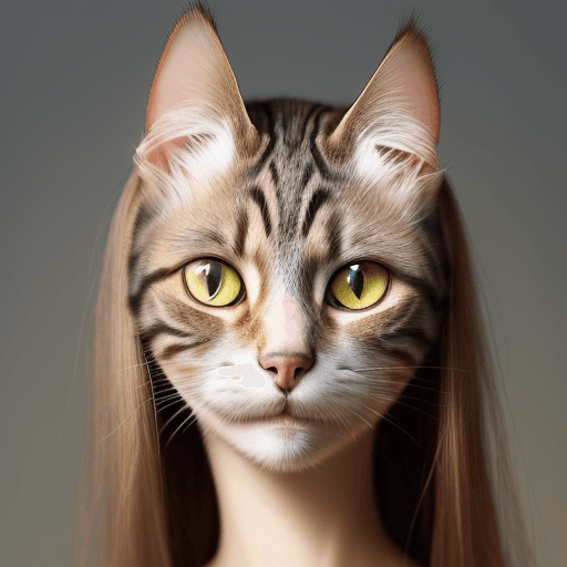 AI generated: cat with human head