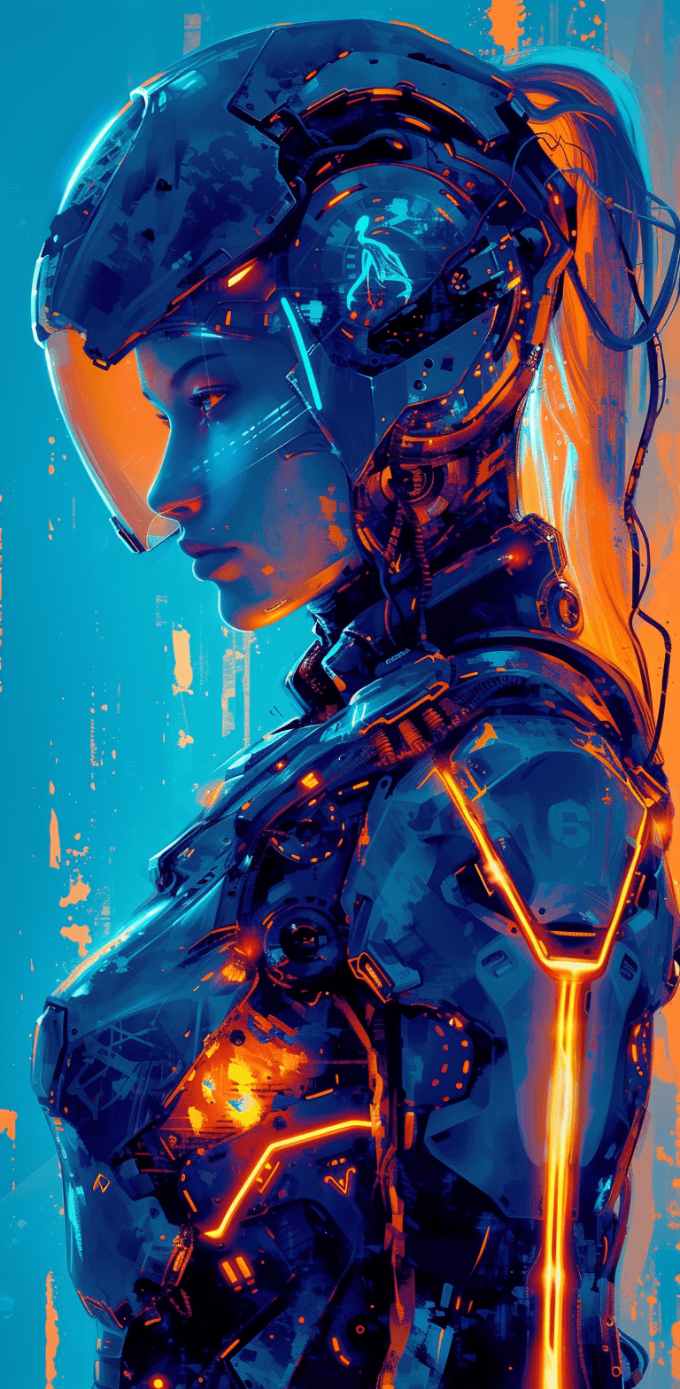 AI generated: the glowing neon body of a female character, in the style of precisionist art, cybermysticsteampunk,...